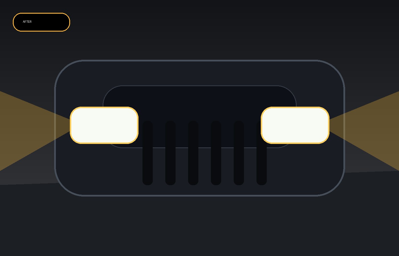 Clear headlight after restoration
